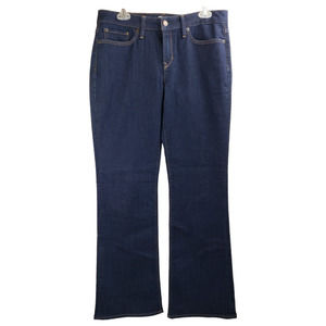 GAP Women's Long & Lean Jeans Rinsed Dark Wash Flare Bootcut Denim Size 29 R